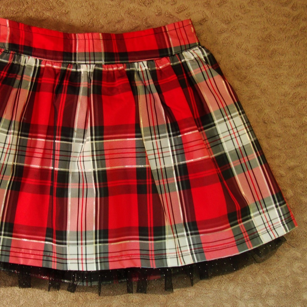 NEW Sonoma Sparkly Plaid Tulle Layer Skirt Scooter